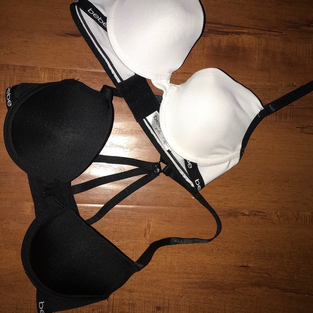 Cute 1 set of Bebe black and white bras!